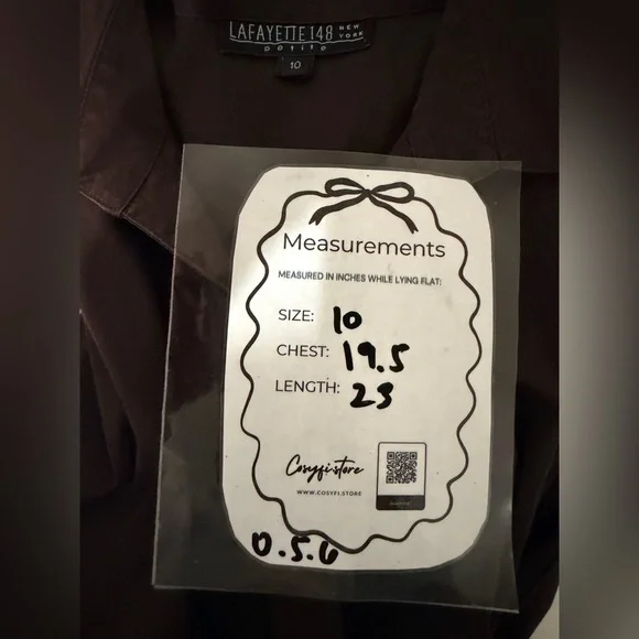 Lafayette 148 Brown Button-Up Cotton Blend Workwear Blouse Shirt size 10 - Picture 11 of 11